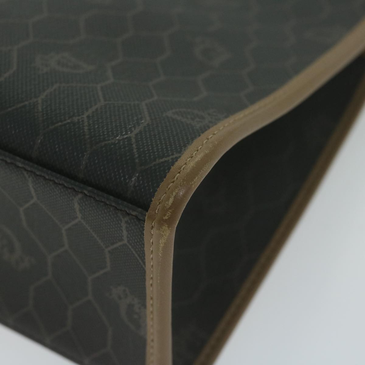 DIOR Honeycomb Canvas Hand Bag Leather Black - 15