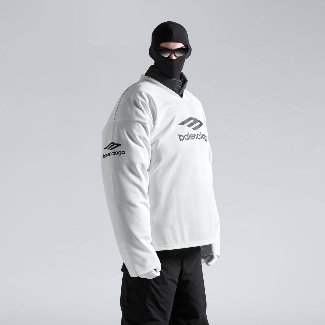 Skiwear - 3b Sports Icon Ski Long Sleeve T-shirt Large Fit in White - 5