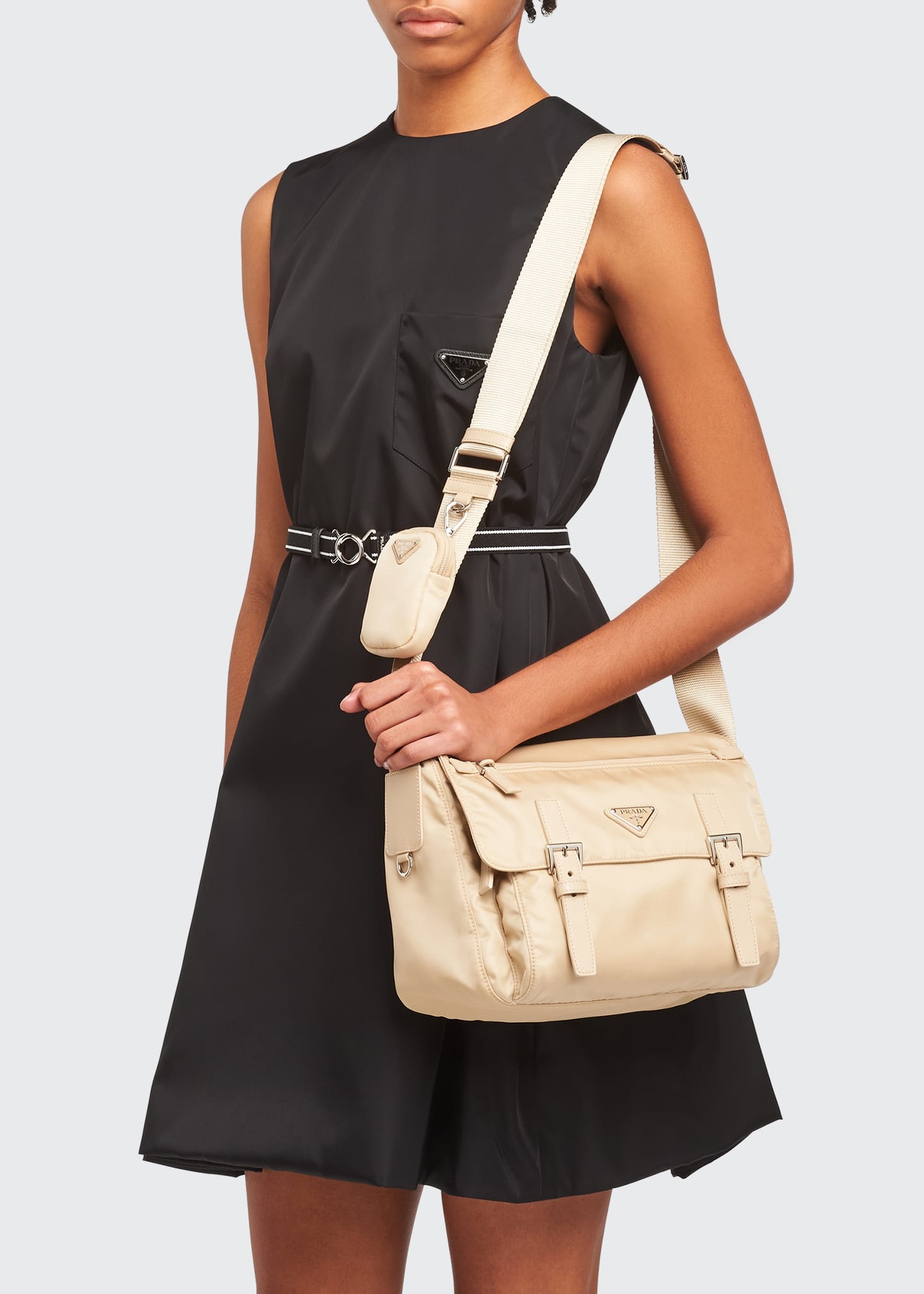 Single Pocket Re-Nylon Shoulder Messenger Bag - 5