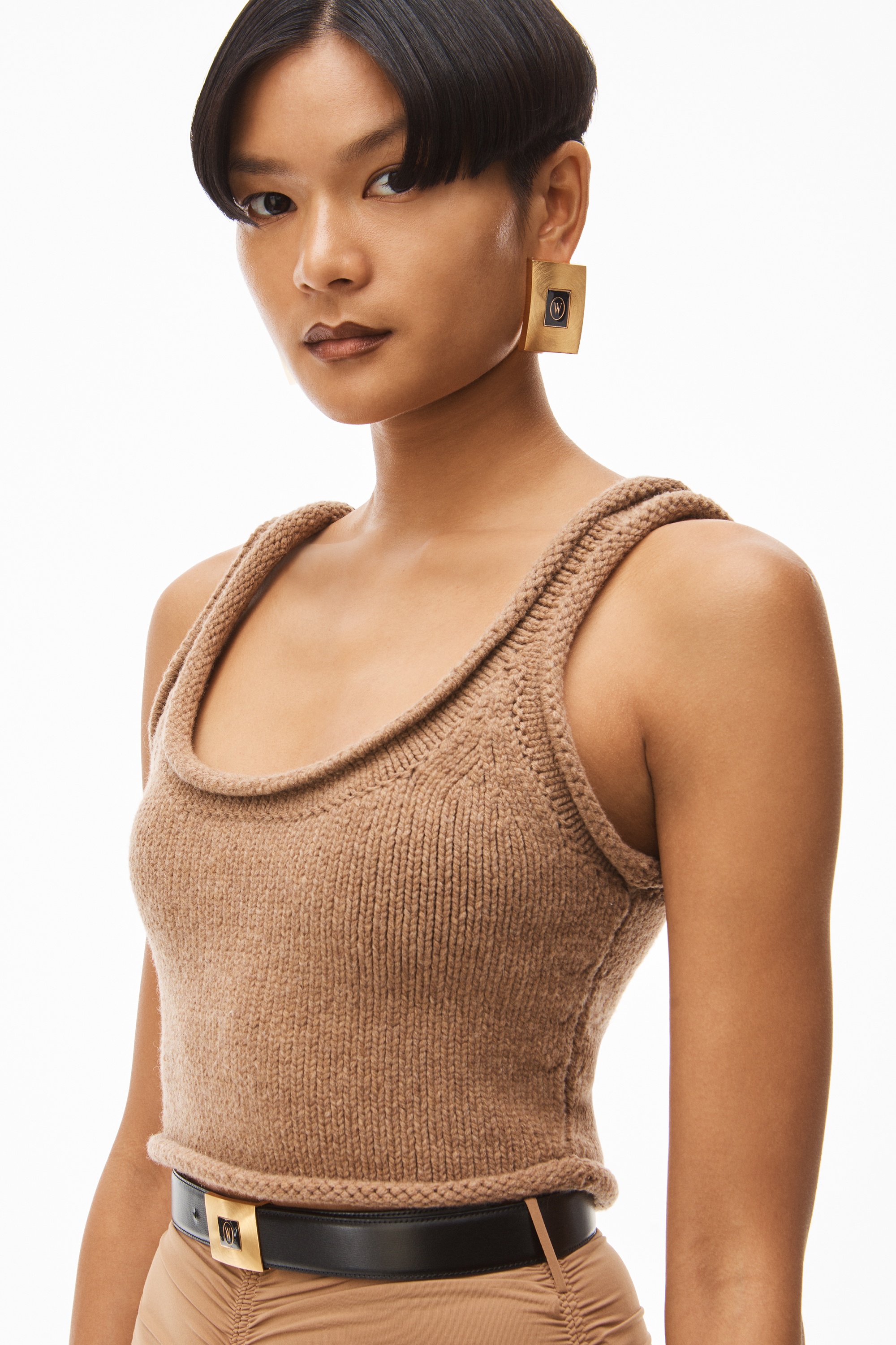 knit tank in boiled wool - 3