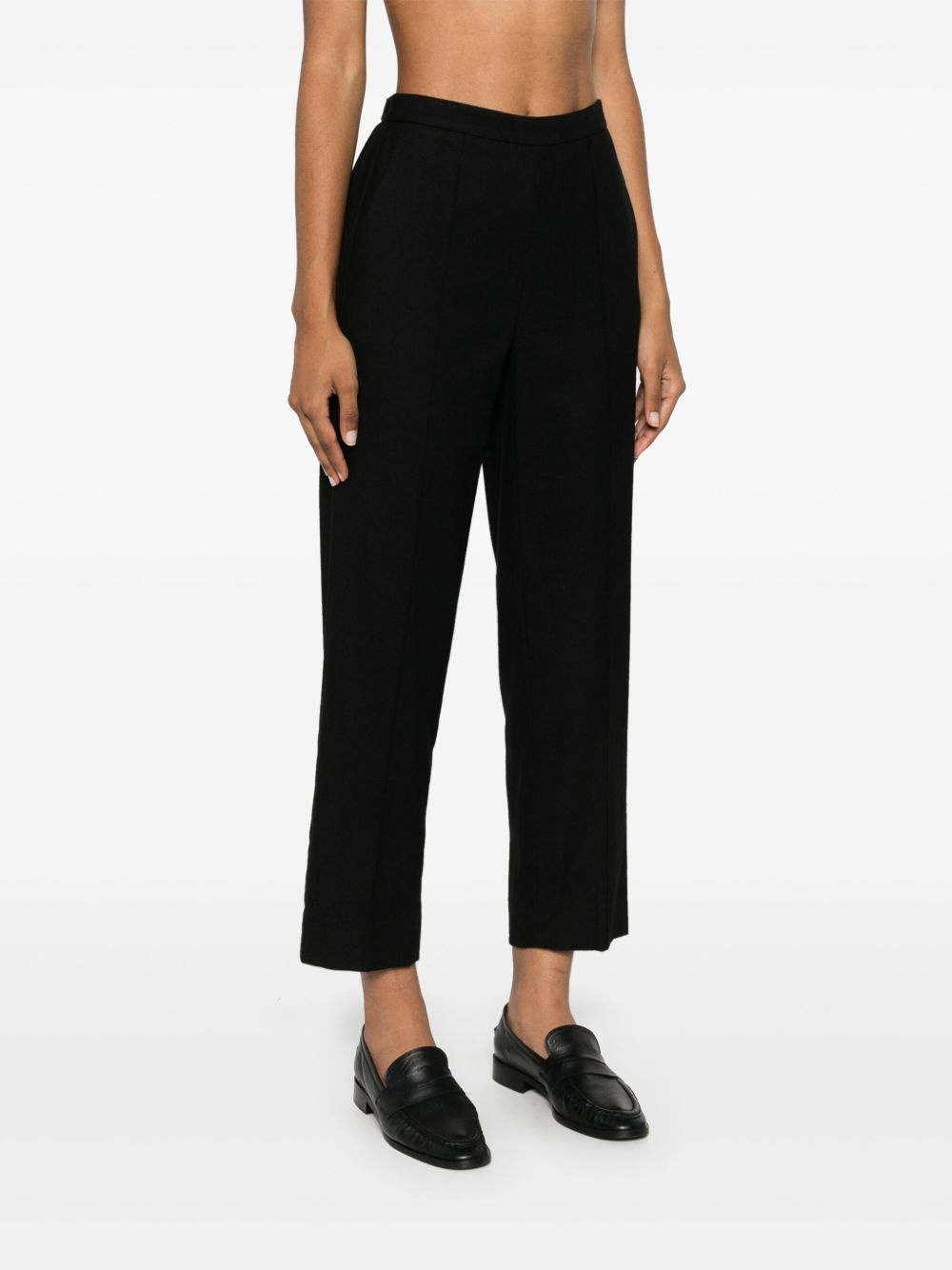 brushed mid-rise trousers - 3