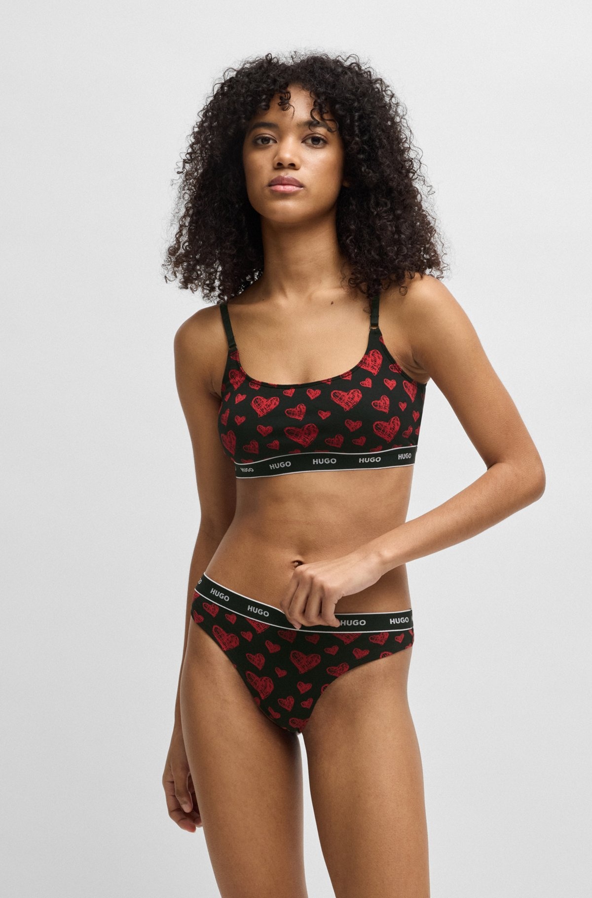TWO-PACK OF STRETCH-COTTON BRALETTES WITH LOGO UNDERBANDS - 2