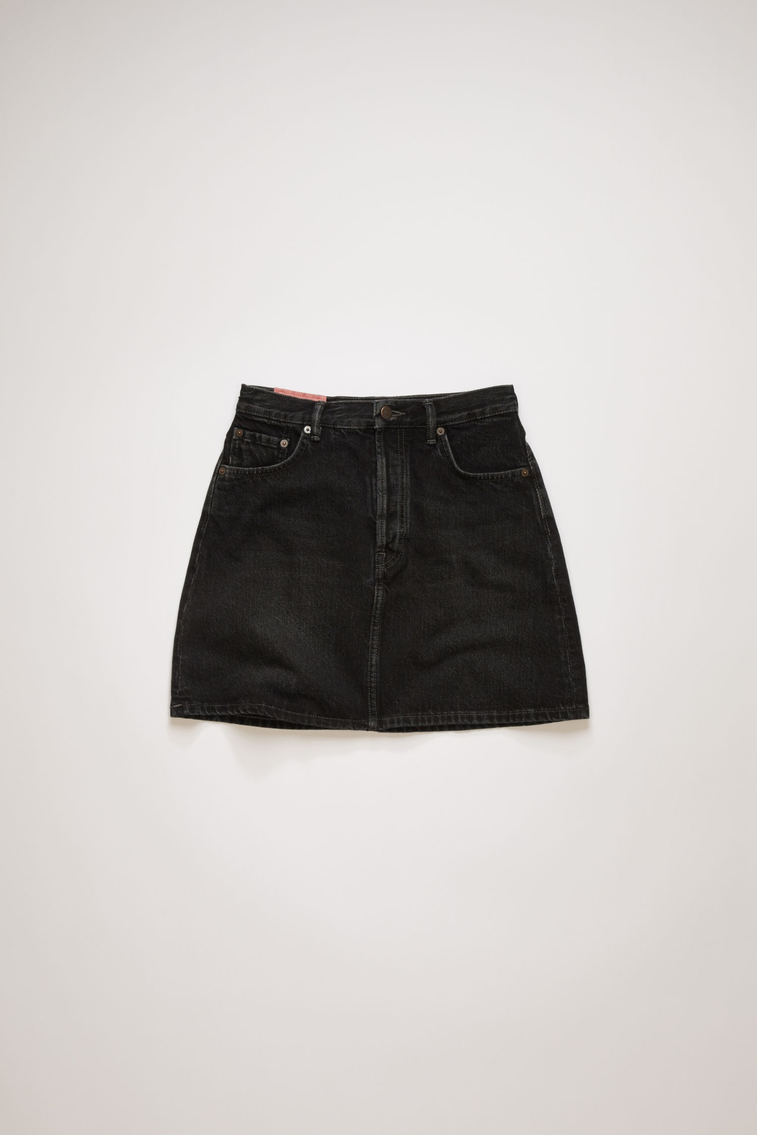 High-rise denim skirt black - 4