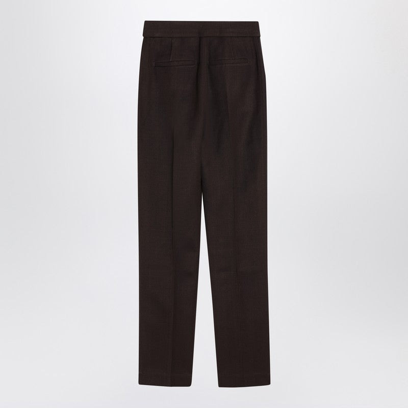 Jacquemus Brown Trousers In Silk Blend Women - 2