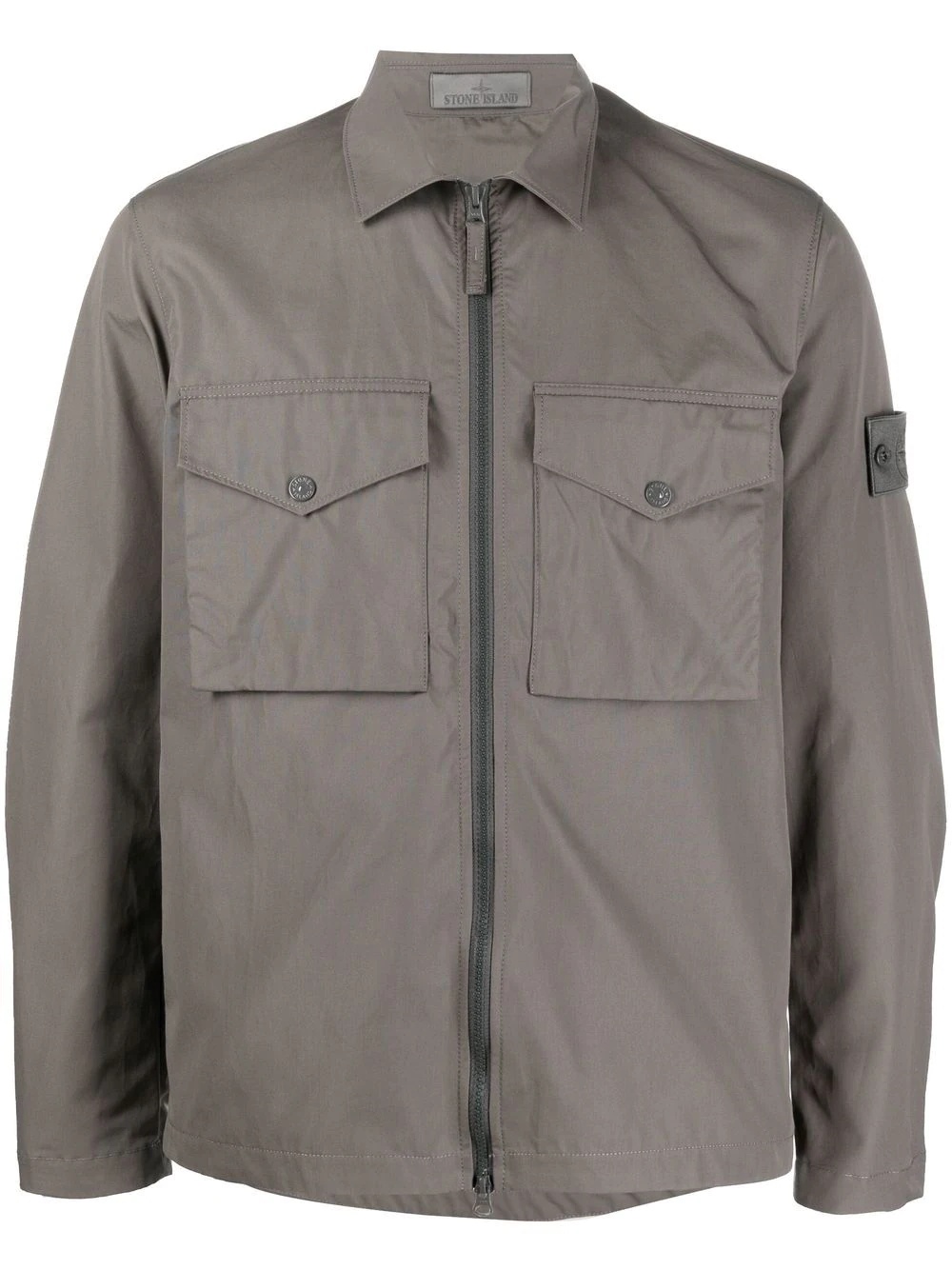 Compass-patch shirt jacket - 1