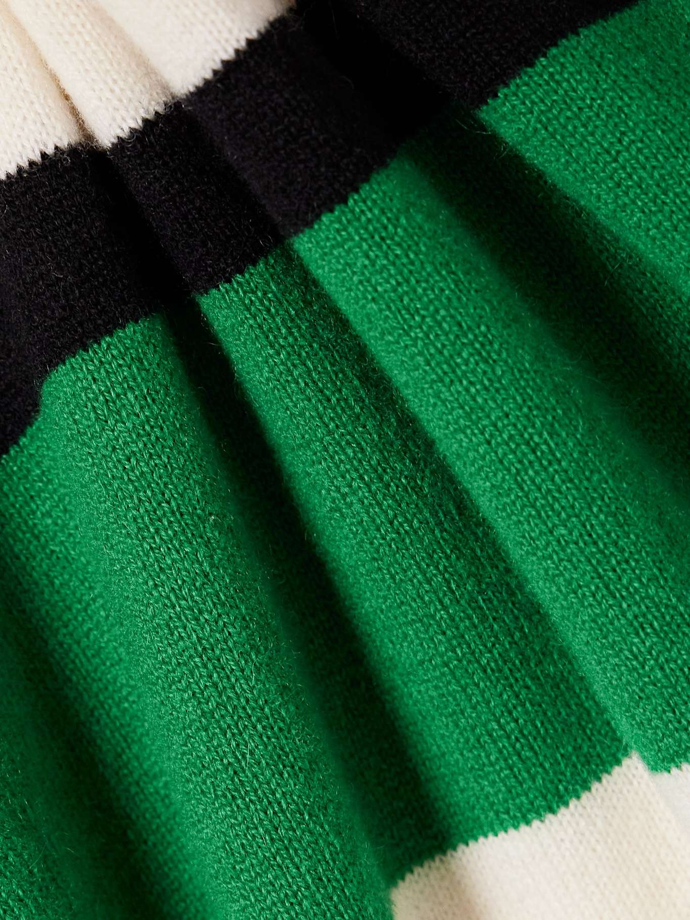 Oversized striped cashmere sweater Forest green - 5