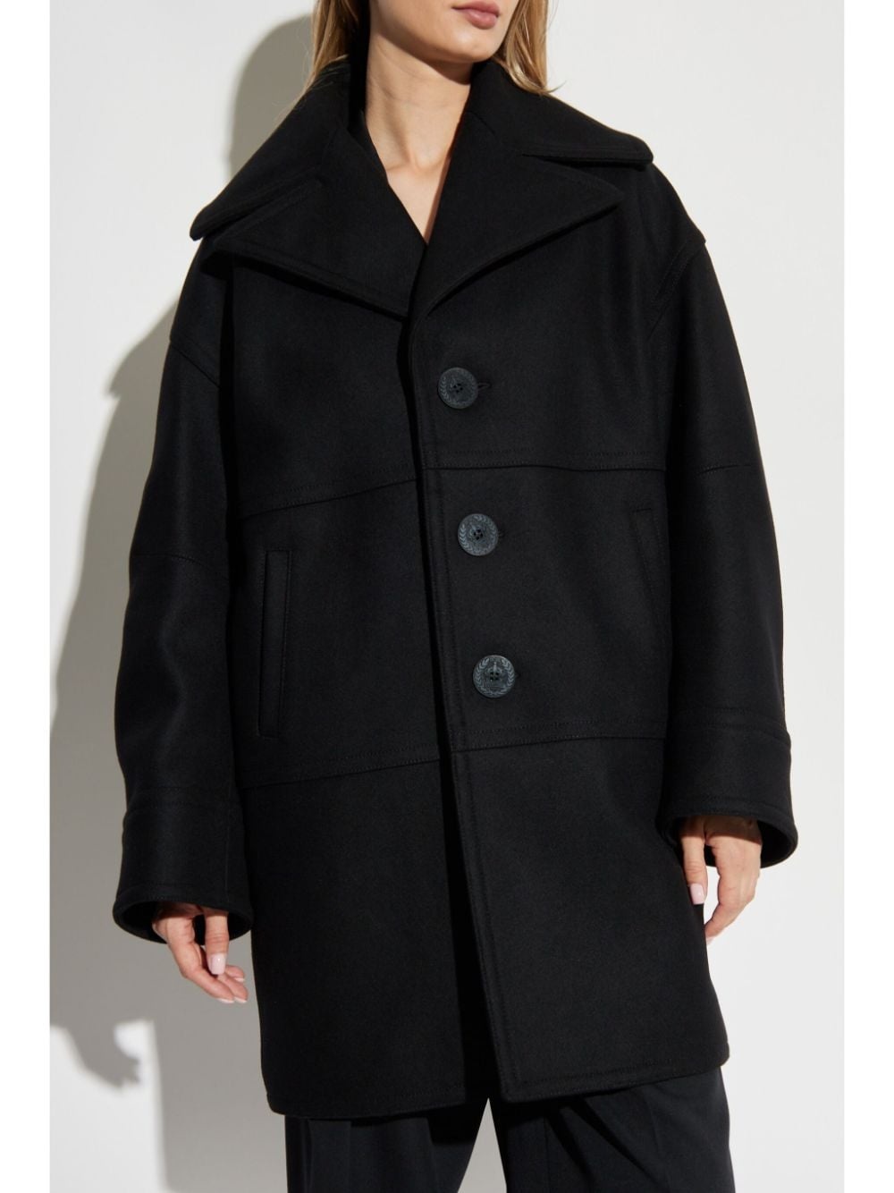 notched-lapels coat - 3