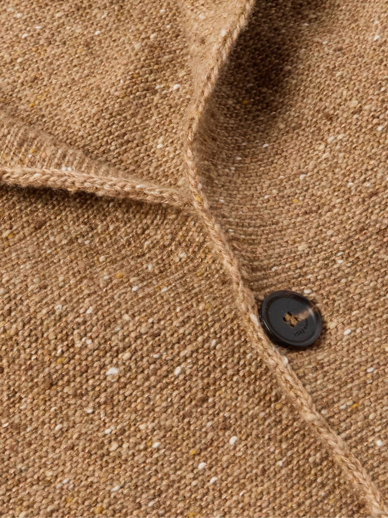 Cerbonnio Cashmere and Linen-Blend Tweed Cardigan Neutral - 4