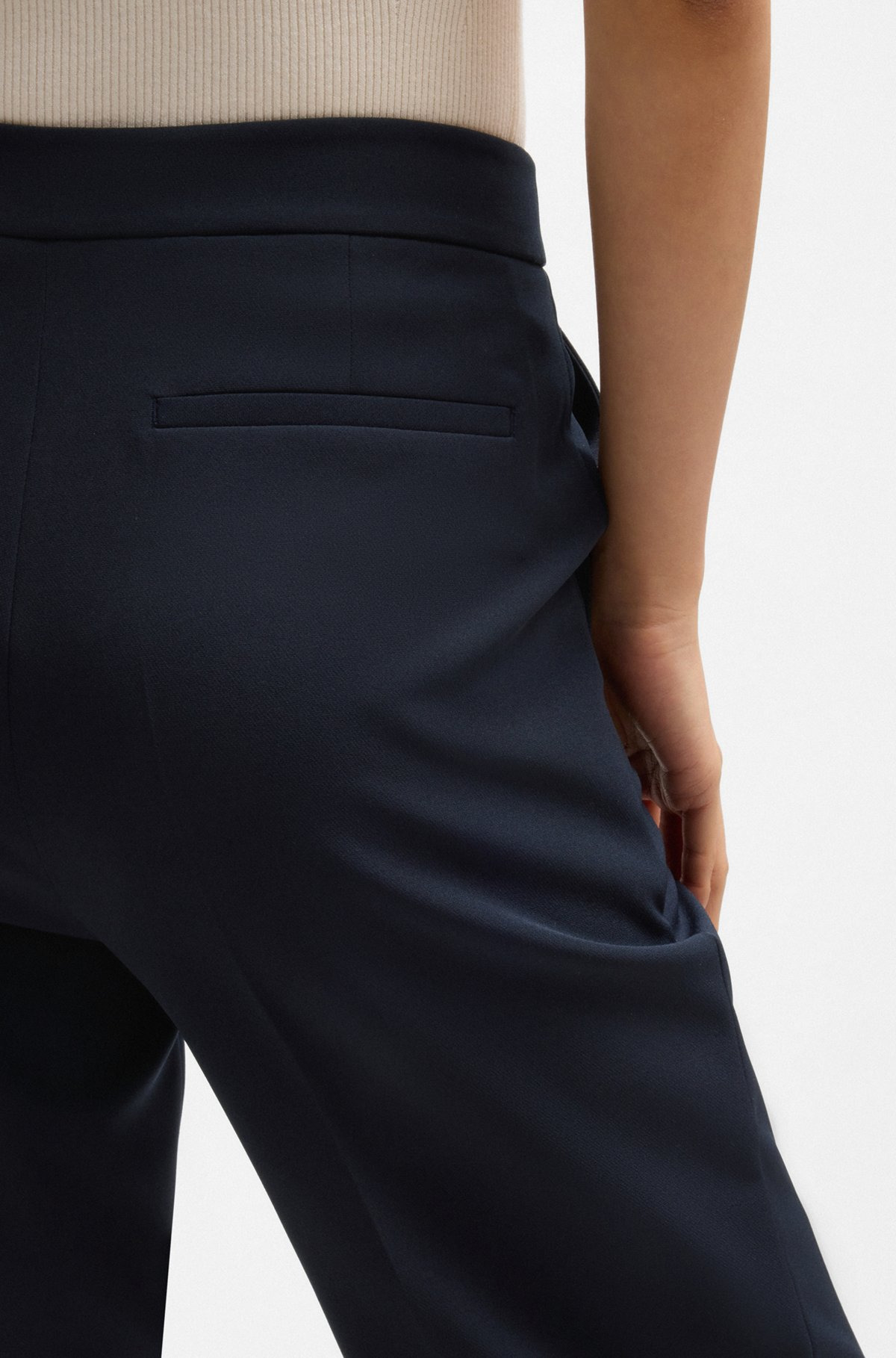STRAIGHT-FIT TROUSERS IN STRETCH FABRIC - 5