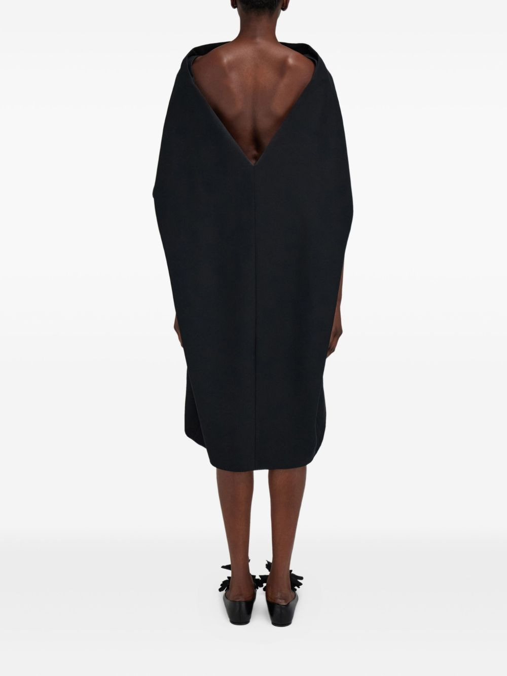shawl-collar belted midi dress - 3