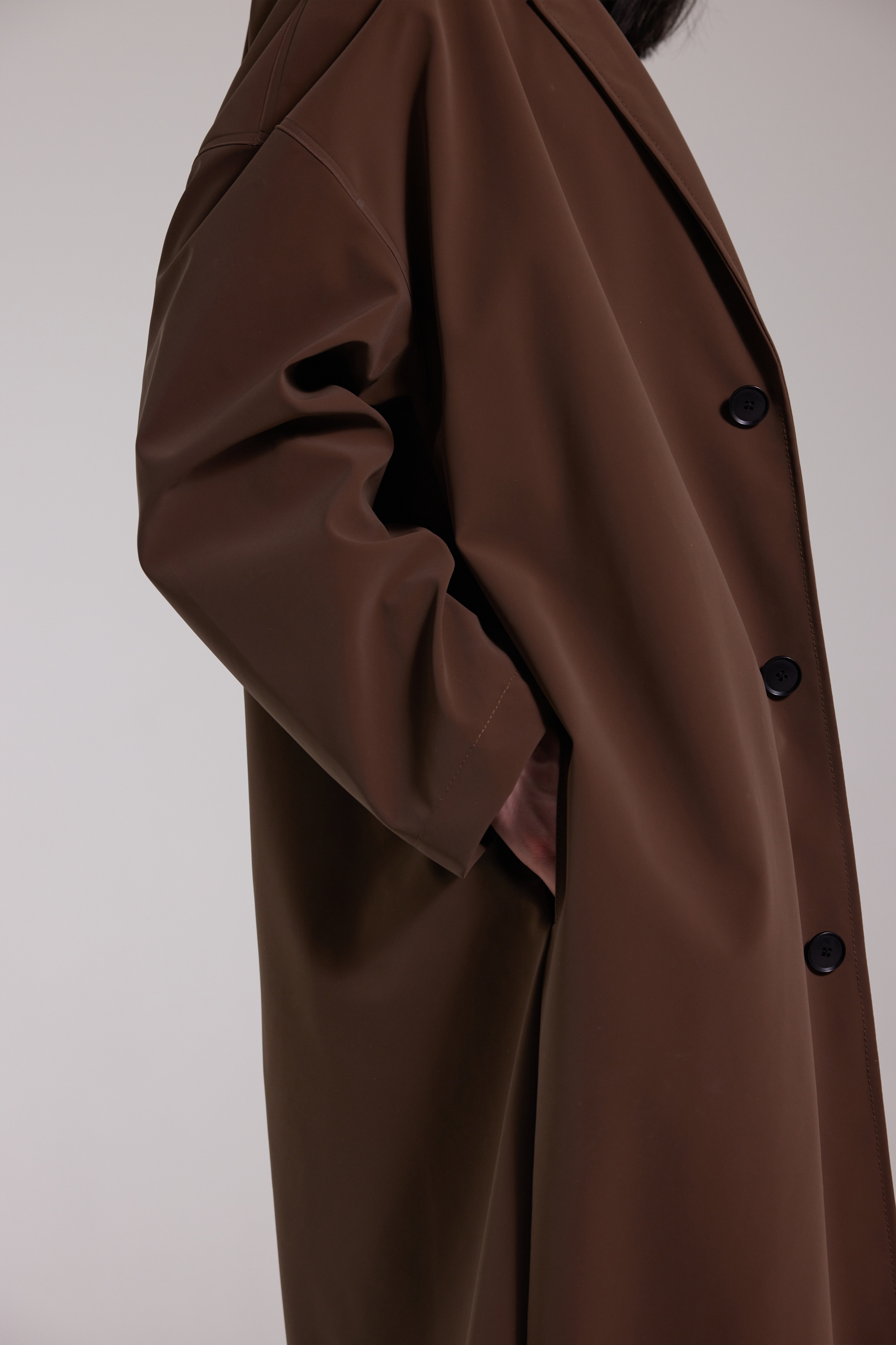 Rydberg Long Matte Raincoat Dark Brown - 7