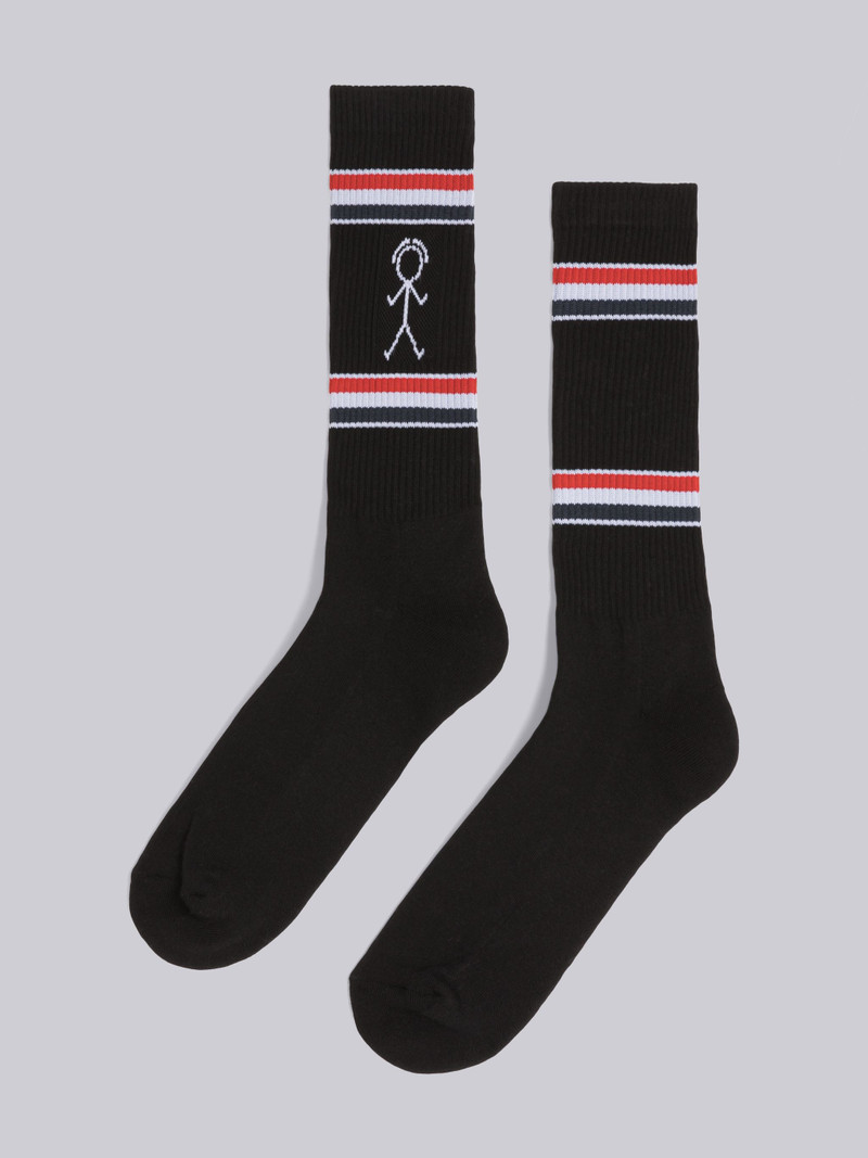 Thom Browne Cotton Mr. Thom And Hector Athletic Mid Calf Socks outlook