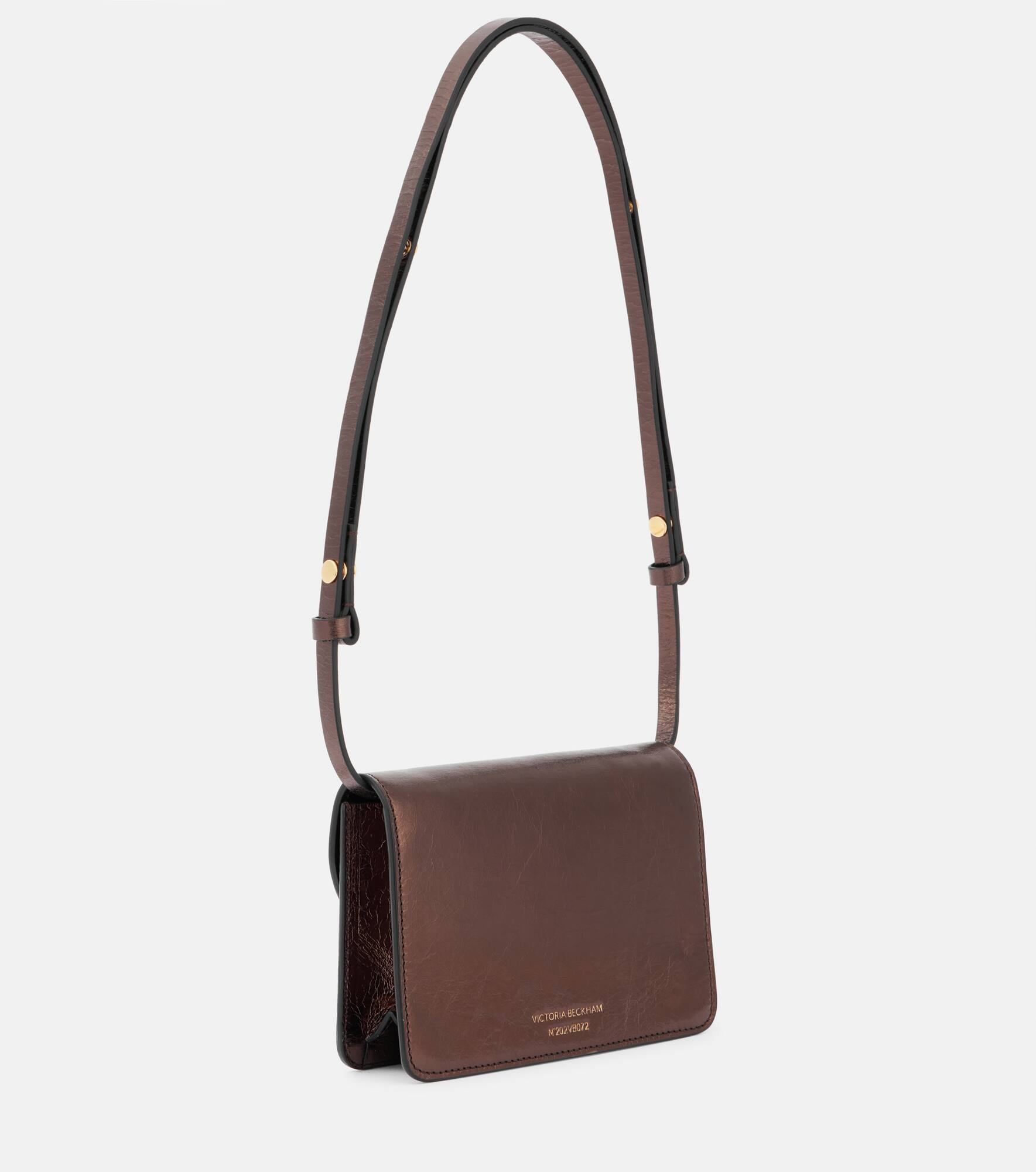 B Buckle Nano metallic leather shoulder bag - 4