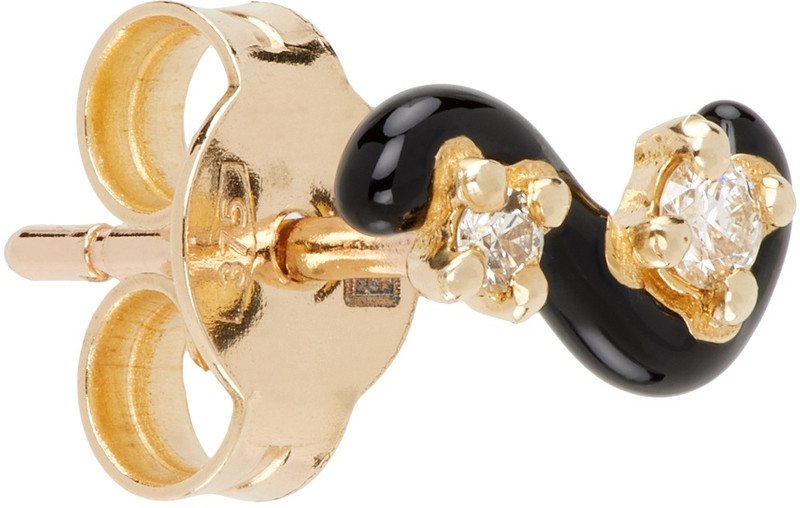 BEA BONGIASCA Black Mini Loop Single Earring outlook