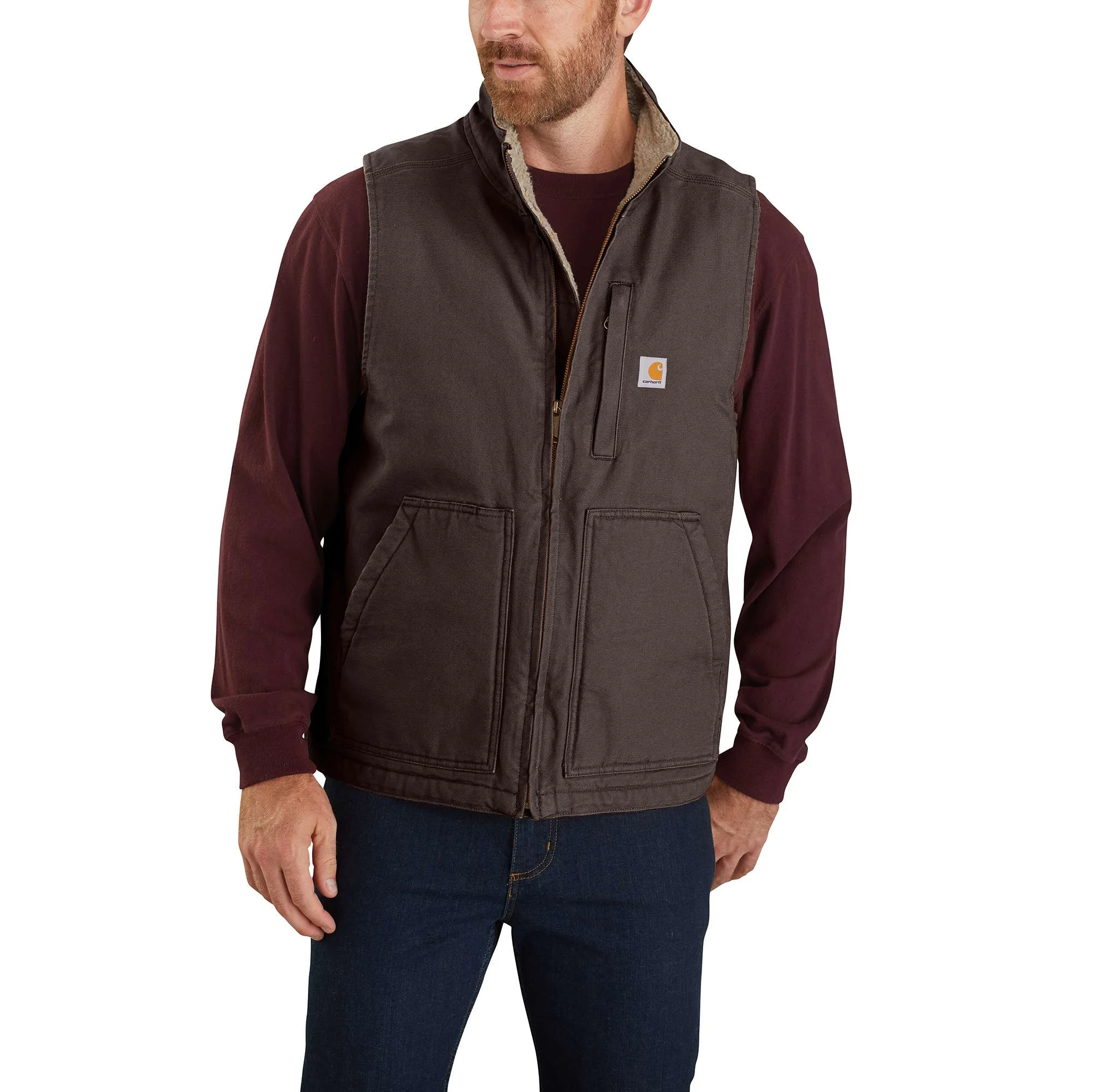 Washed Duck Mock-Neck Vest - 1