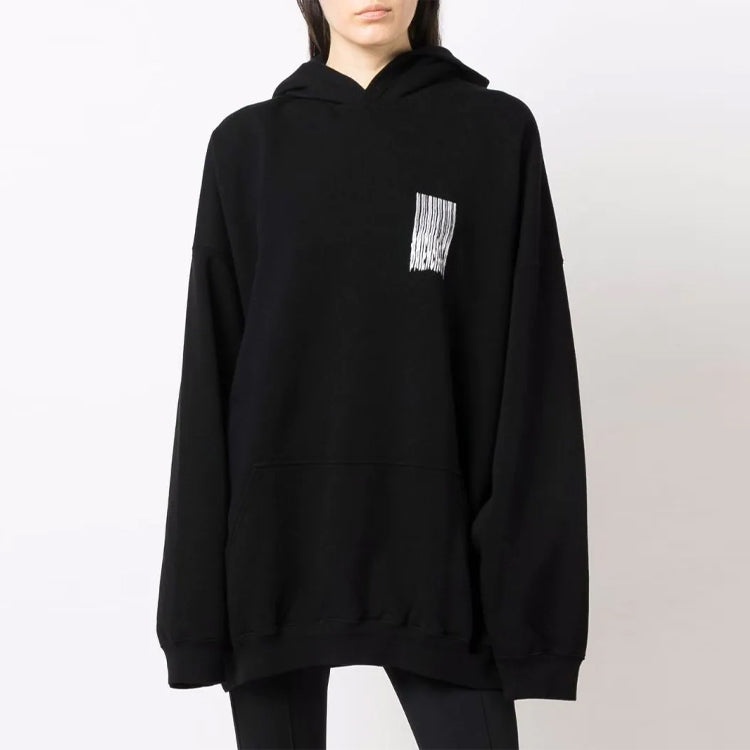 Balenciaga Barcode Cotton Hoodie 'Black' 651799TKVE61070 - 4