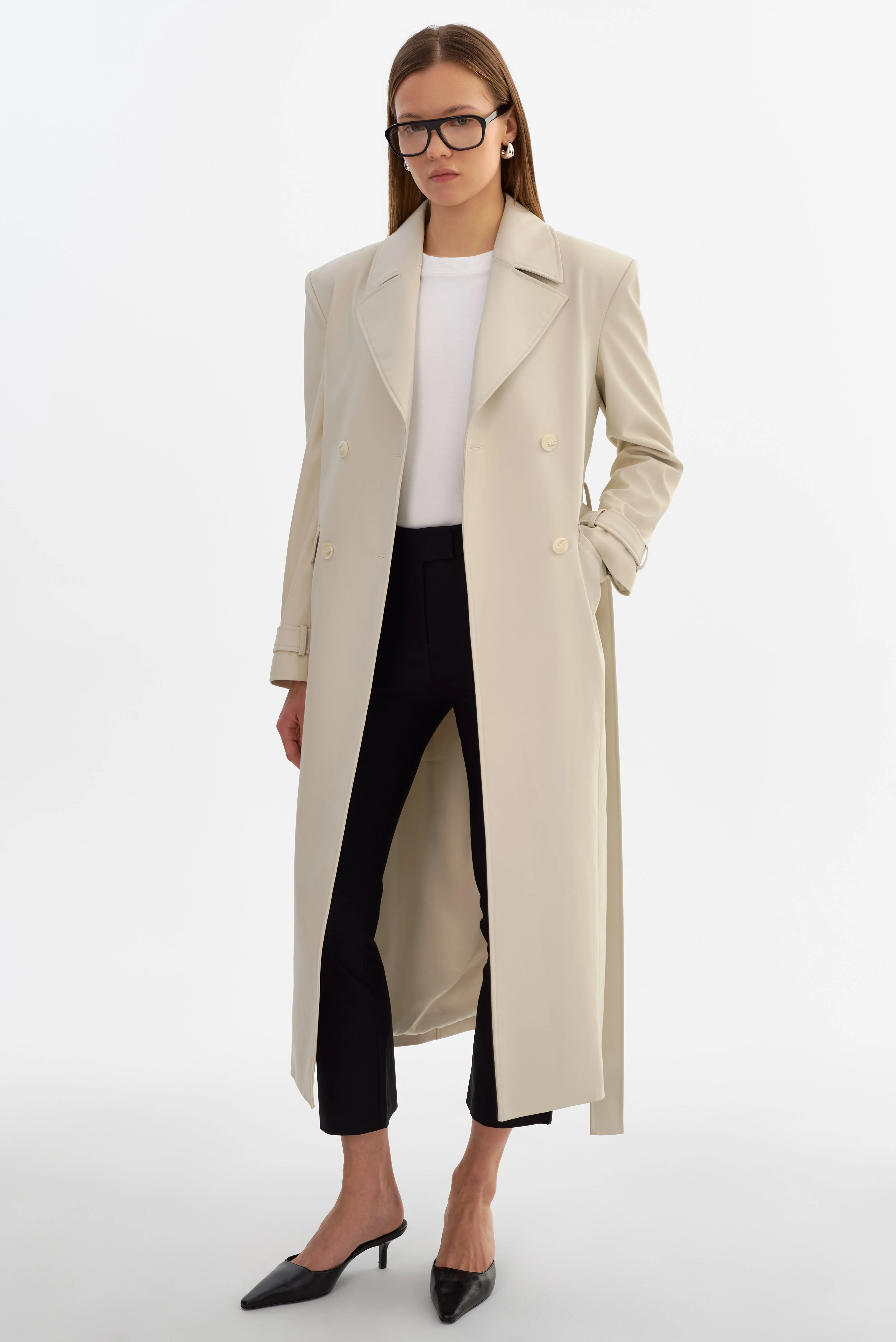 IOLANTHE | Faux Leather Trench Coat - 1