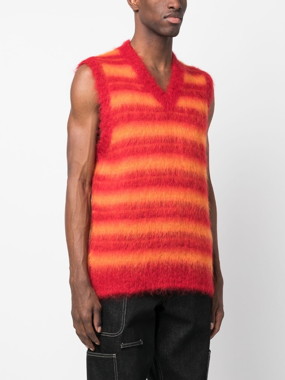 brushed-mohair striped vest - 3