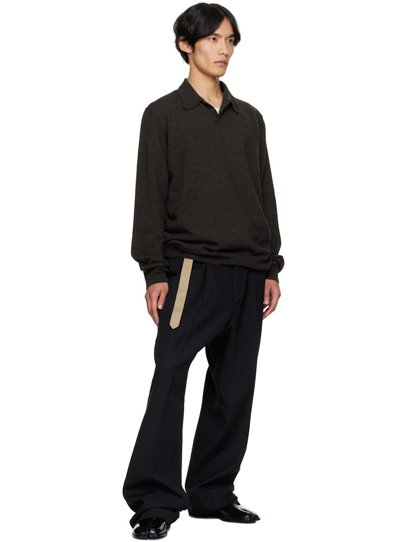 Maison Margiela Brown Suede Elbow Patch Polo outlook