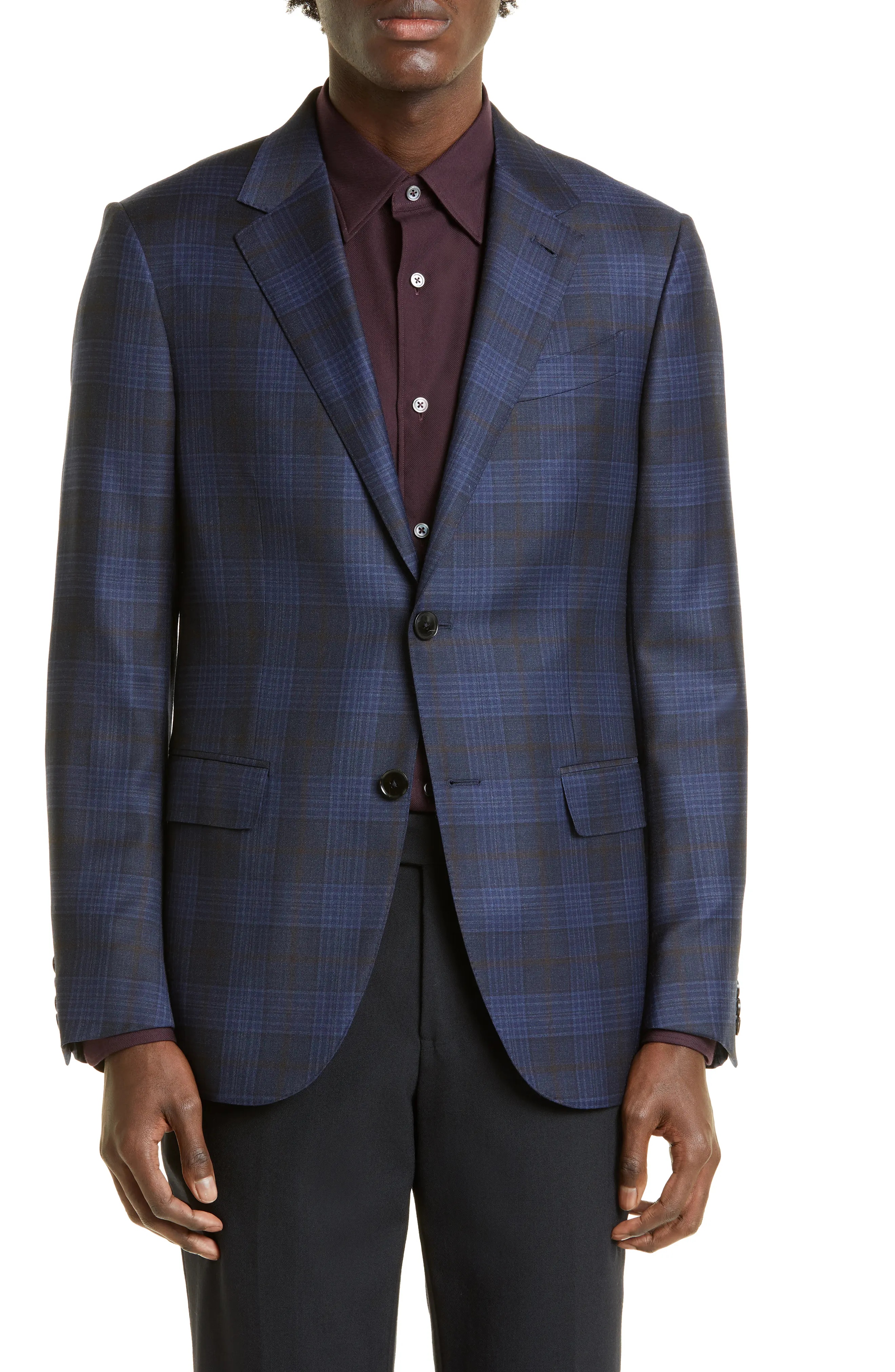 Milano Easy Plaid Wool Sport Coat - 1