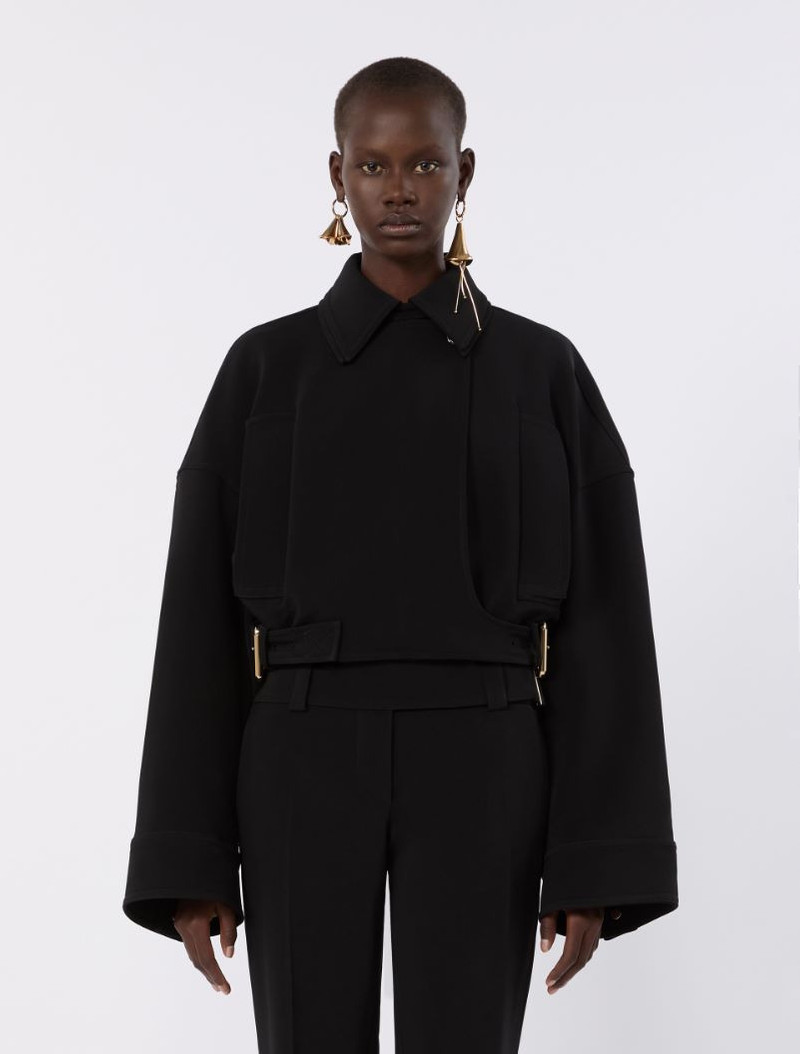 Viscose cady cropped jacket - black 3