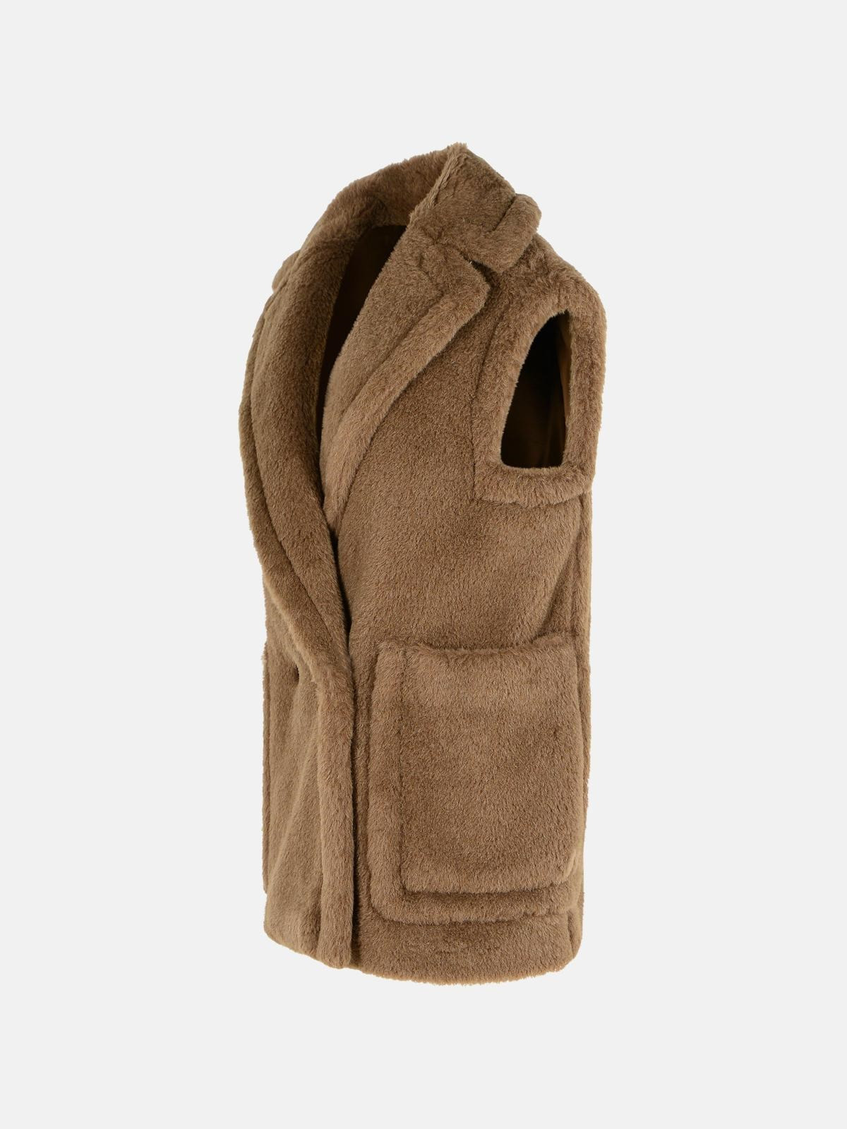 'BORMIDA 1234' 'TEDDY' VEST IN ALPACA AND BROWN WOOL - 2
