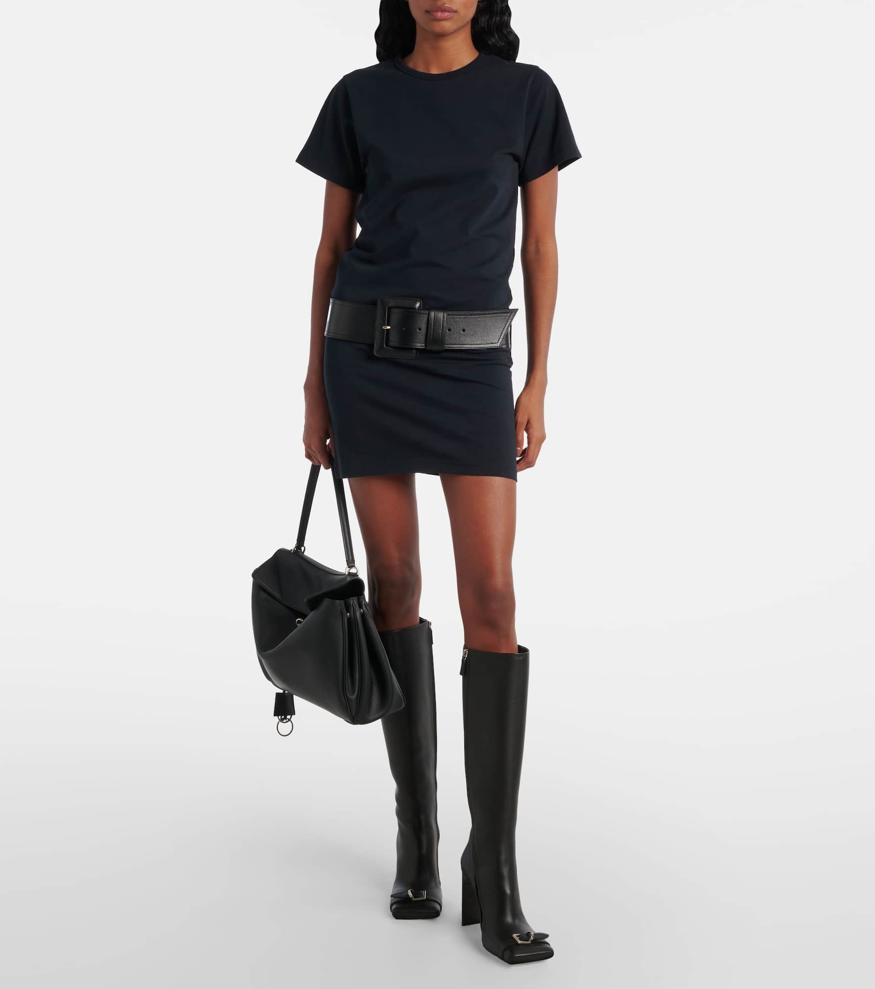 Cotton-blend jersey minidress - 2