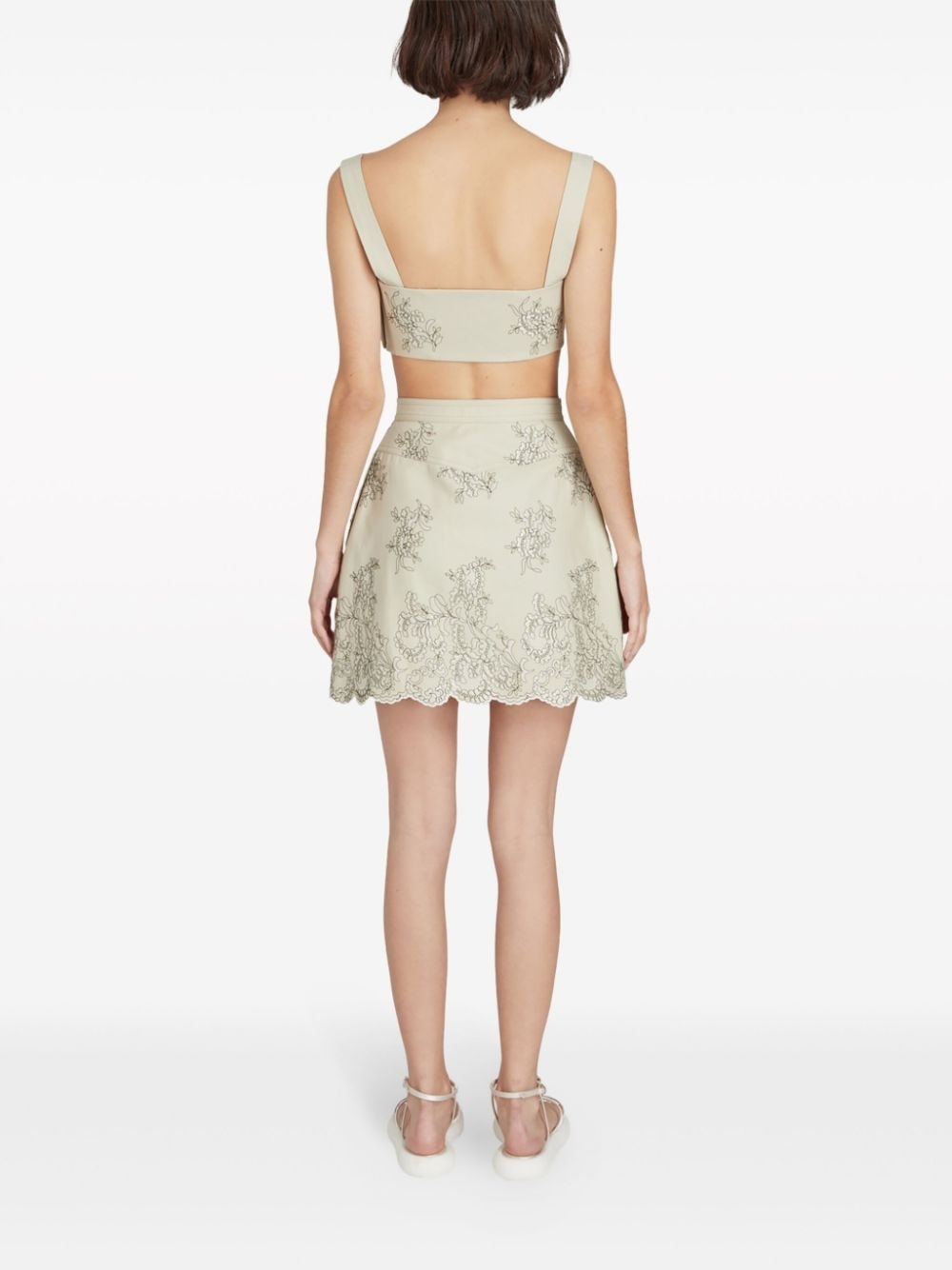 floral-jacquard high-waist miniskirt - 4
