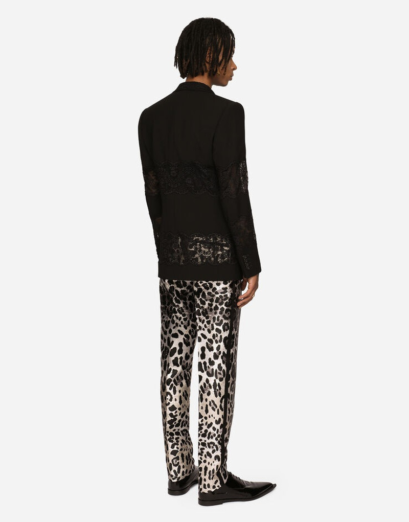 Stretch wool jacket with lace inserts 5