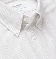 Button-Down Collar Appliquéd Striped Supima Cotton Oxford Shirt - 10