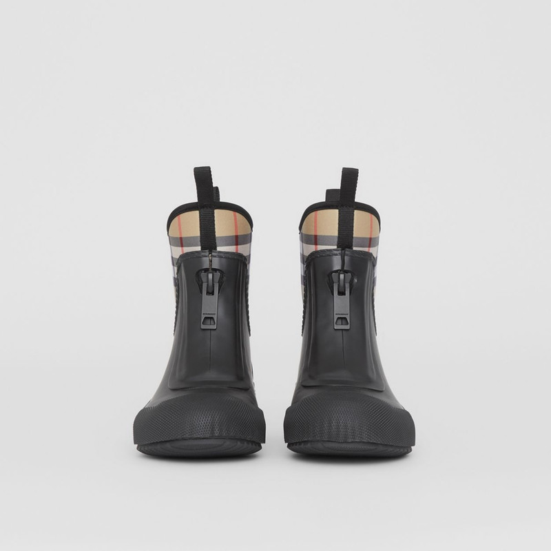 Vintage Check Neoprene and Rubber Rain Boots 5