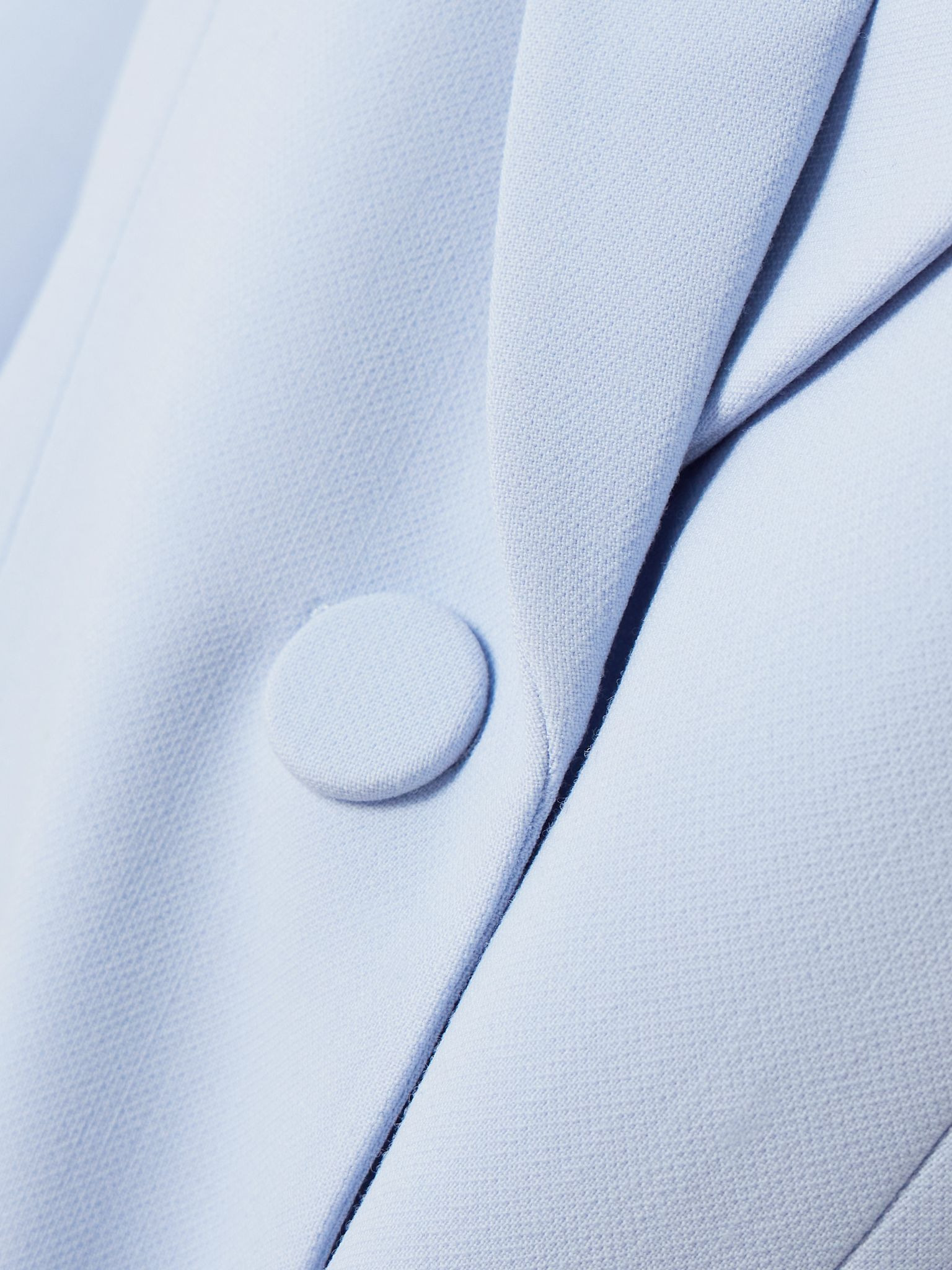 Belted wool-blend crepe blazer Blue - 5