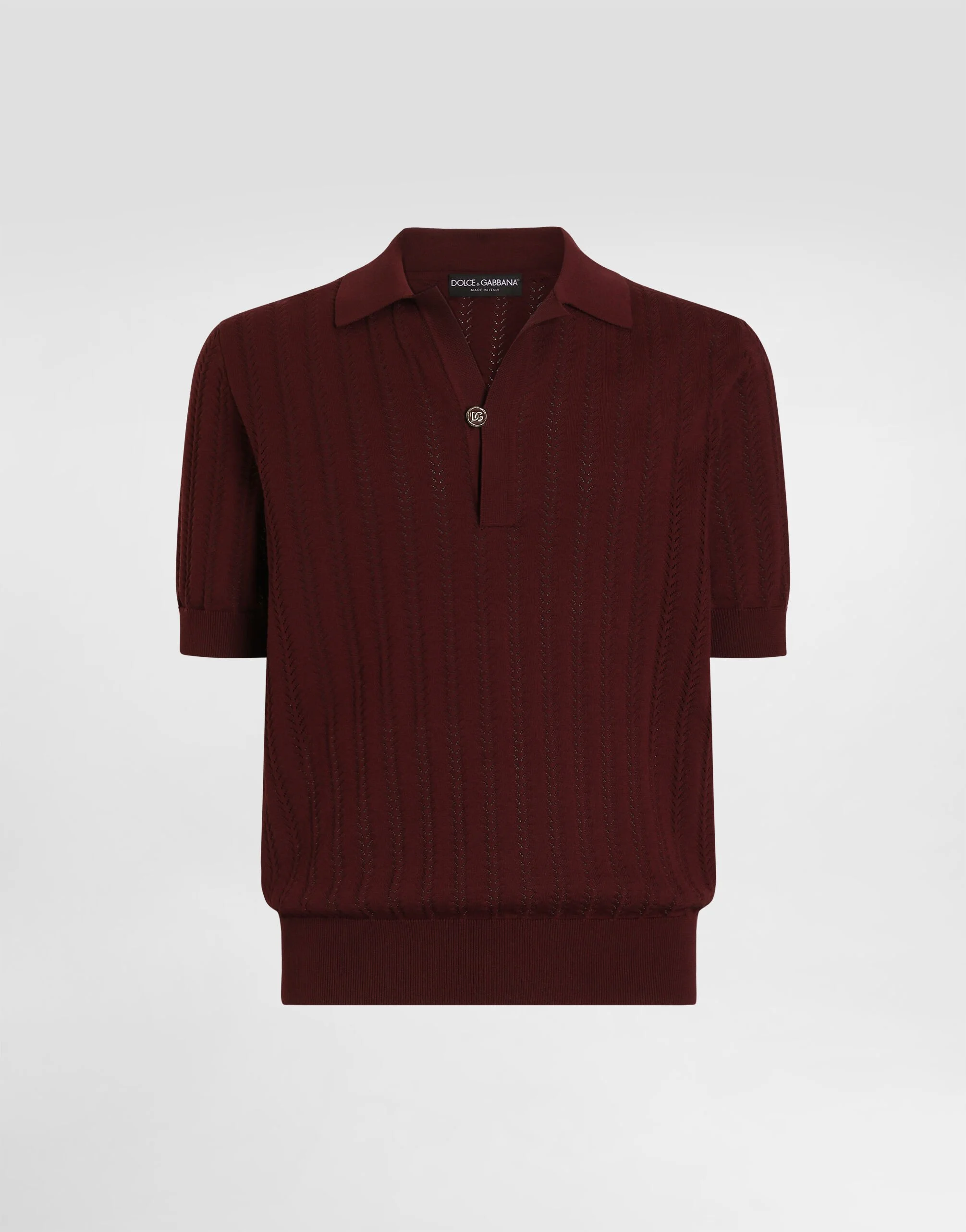 Openwork cotton polo shirt - 1