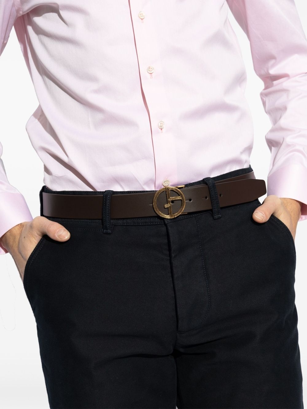 GA-logo leather belt - 3