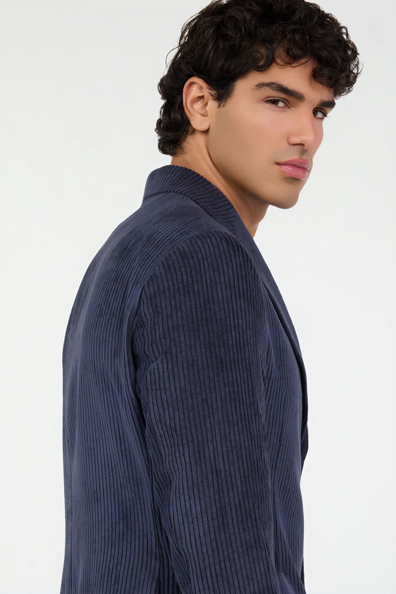 Navy Blue Ribbed Jacket 7