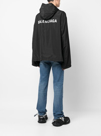 BALENCIAGA logo-print hooded windbreaker | REVERSIBLE