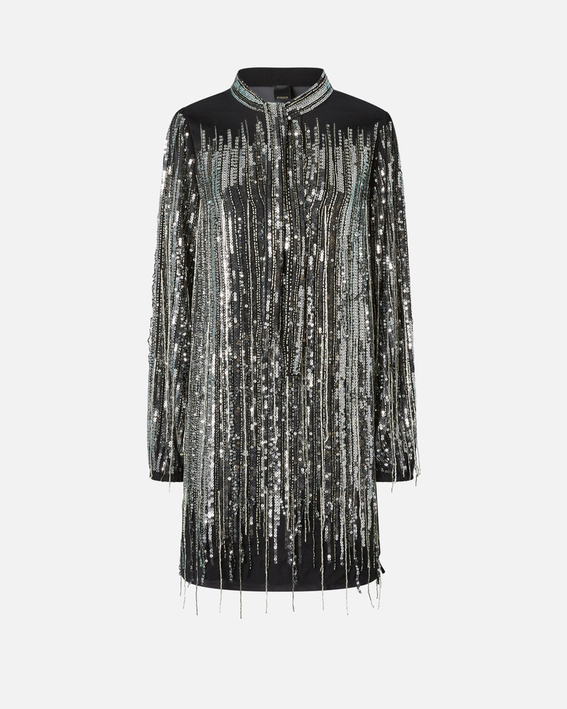 MINI DRESS WITH SEQUINS AND FRINGING 1