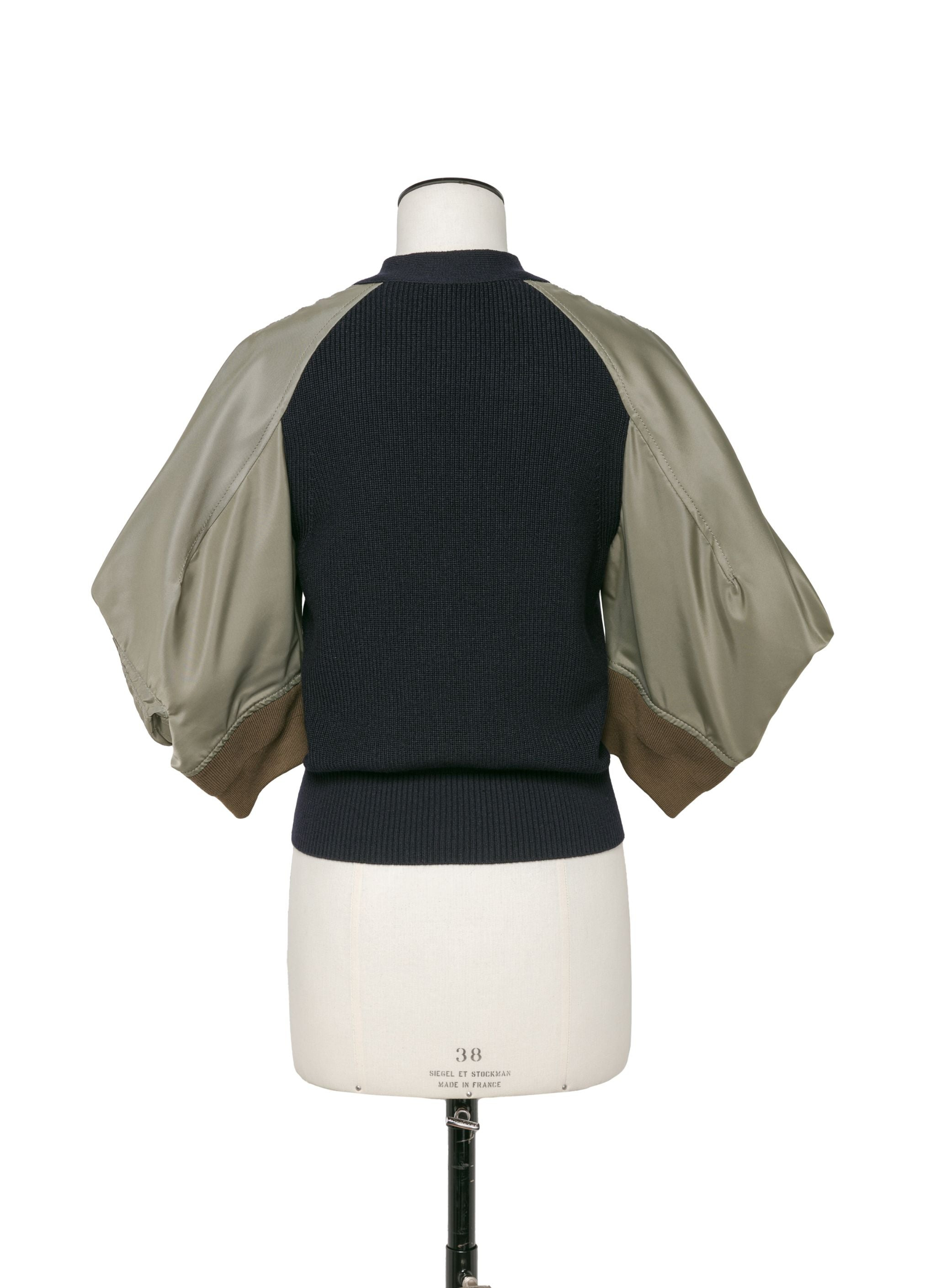 Nylon Twill x Knit Cardigan - 3