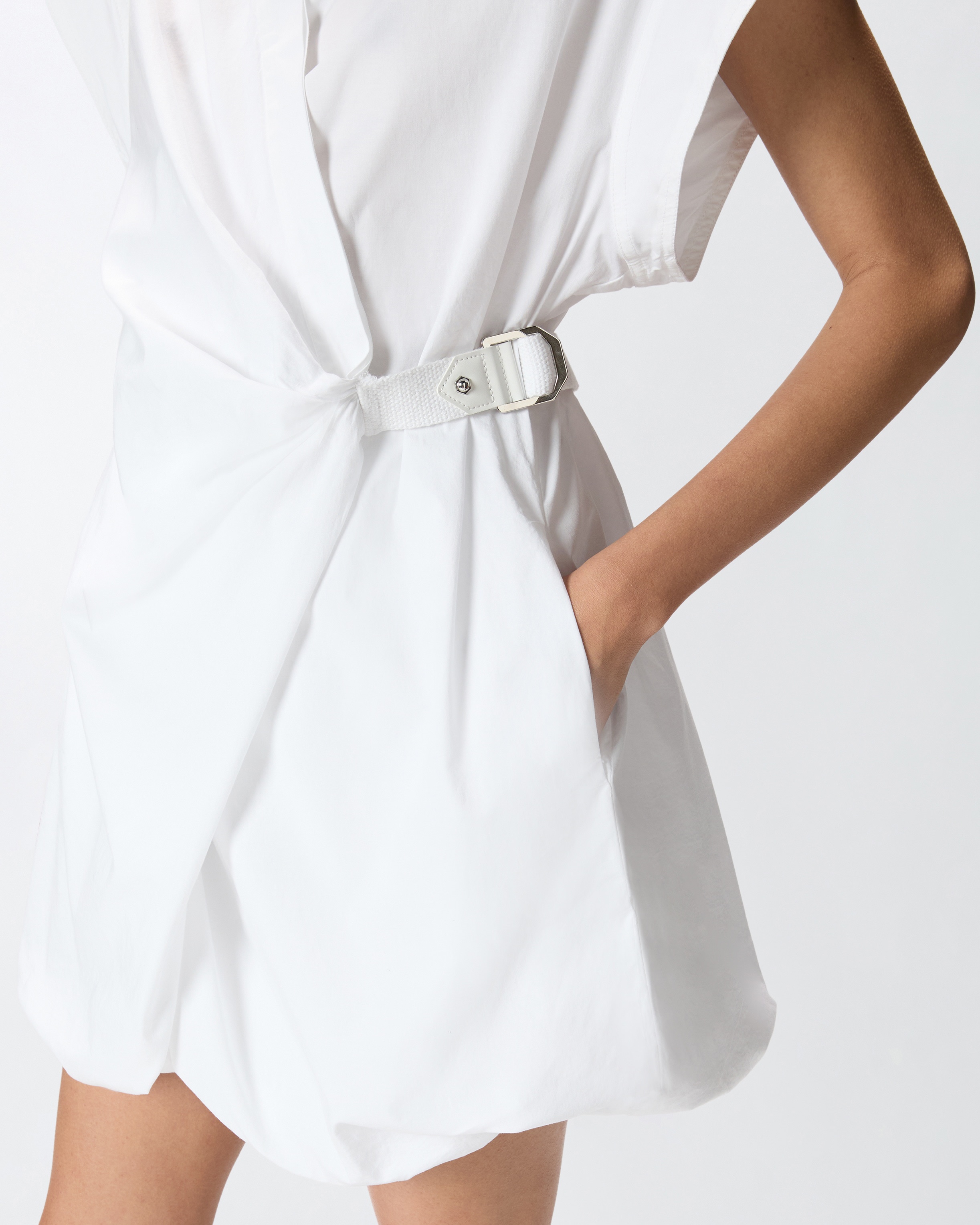 SHORT SHIRT DRESS WITH CRISSCROSS - 5