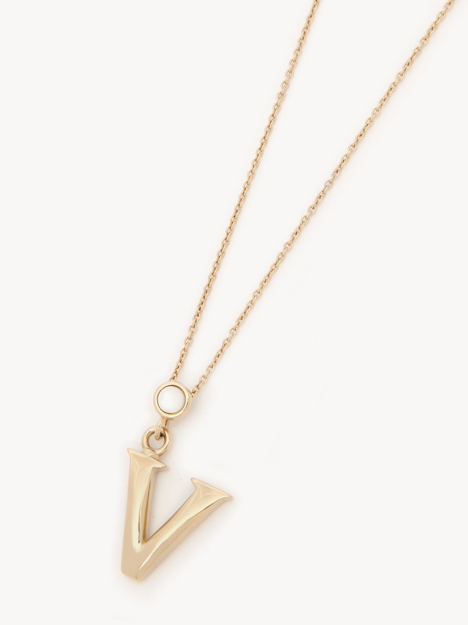 ALPHABET NECKLACE WITH PENDANT V - 2