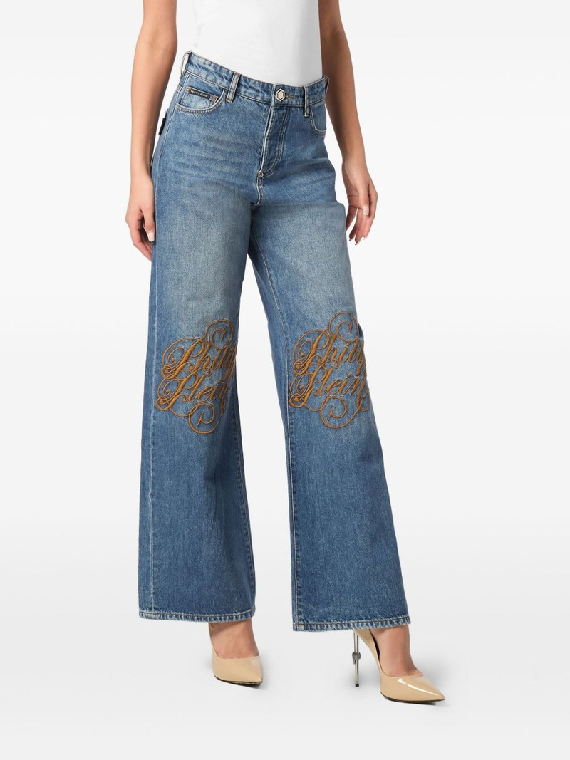 PHILIPP PLEIN logo-embroidered jeans outlook