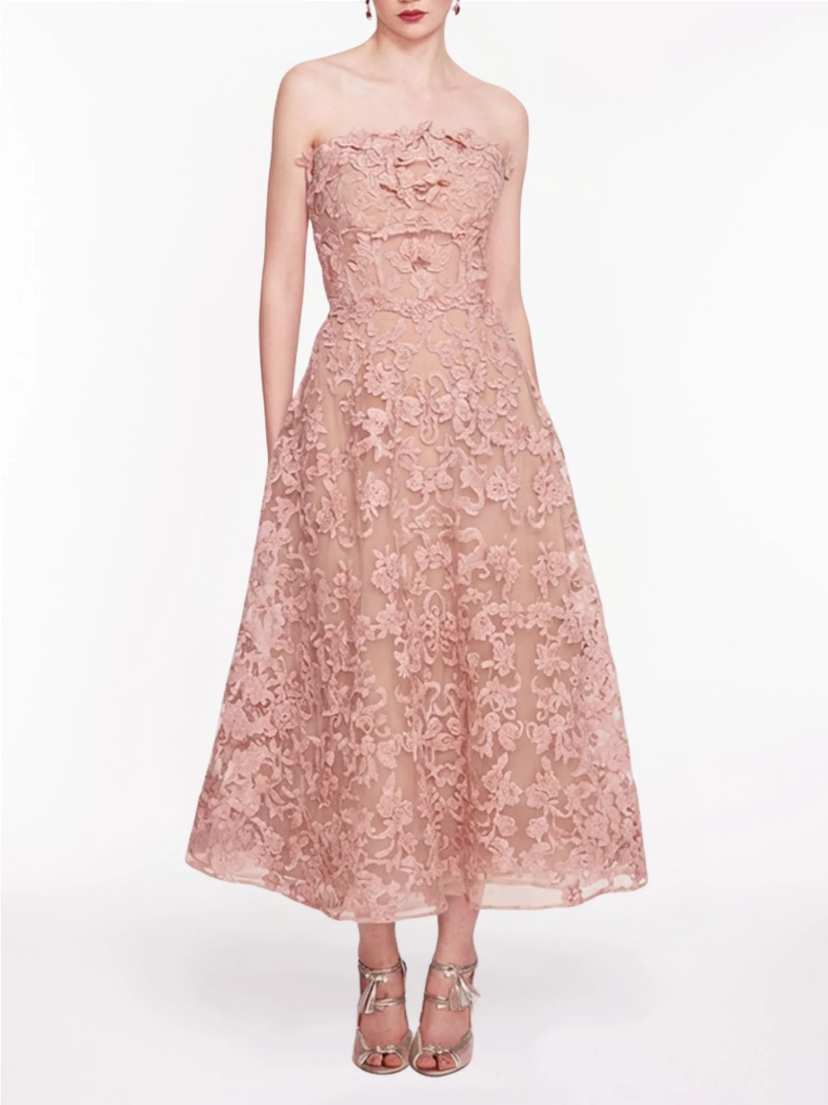 STRAPLESS CORDED MIDI DRESS - 1