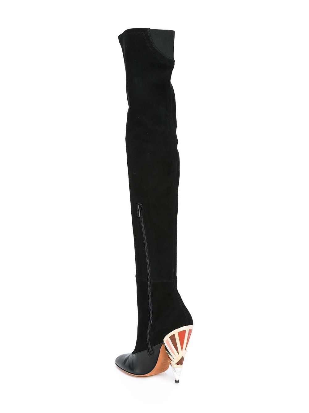 printed heel over-the-knee boots - 3