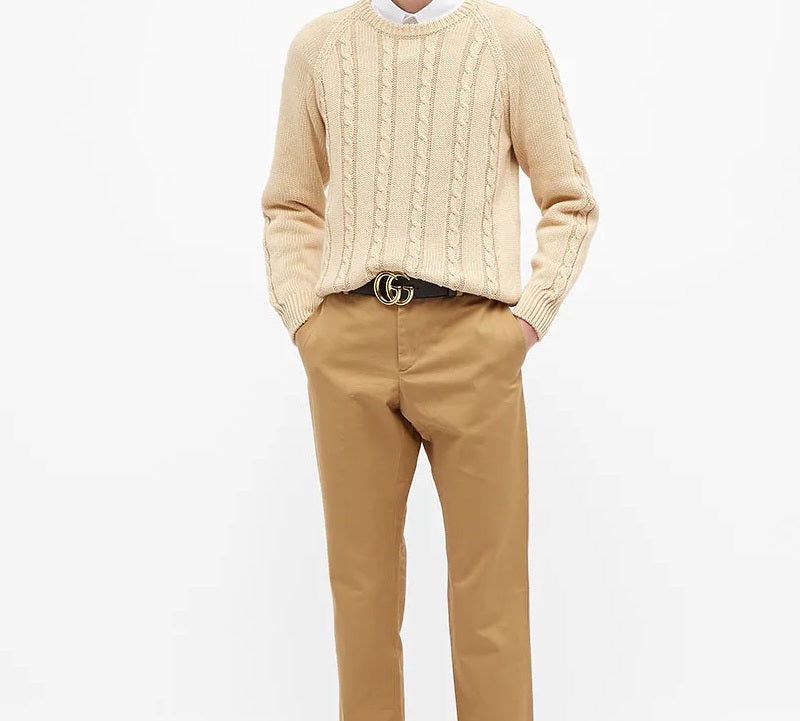 Gucci Retro Ribbed Knitted Sweater For Men Beige 614727-XKBA3-9166 - 2