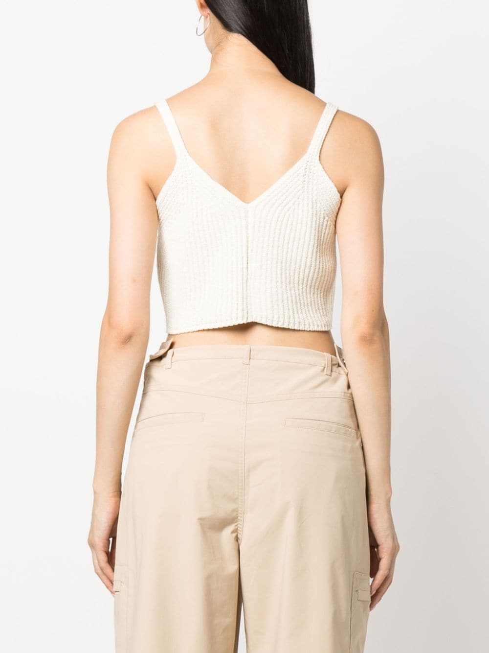 floral-appliquÃ© asymmetric knitted top - 4