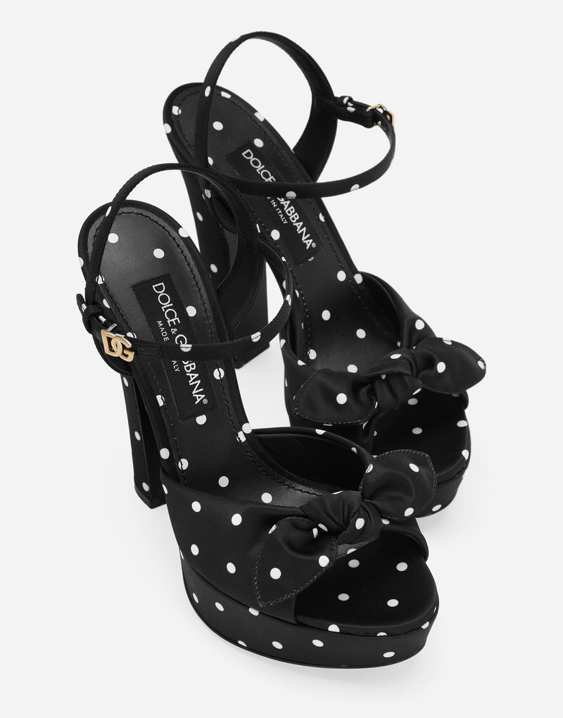 Printed satin platform sandals 5