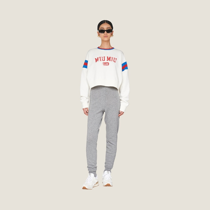 Printed cropped cotton sweatshirt 1