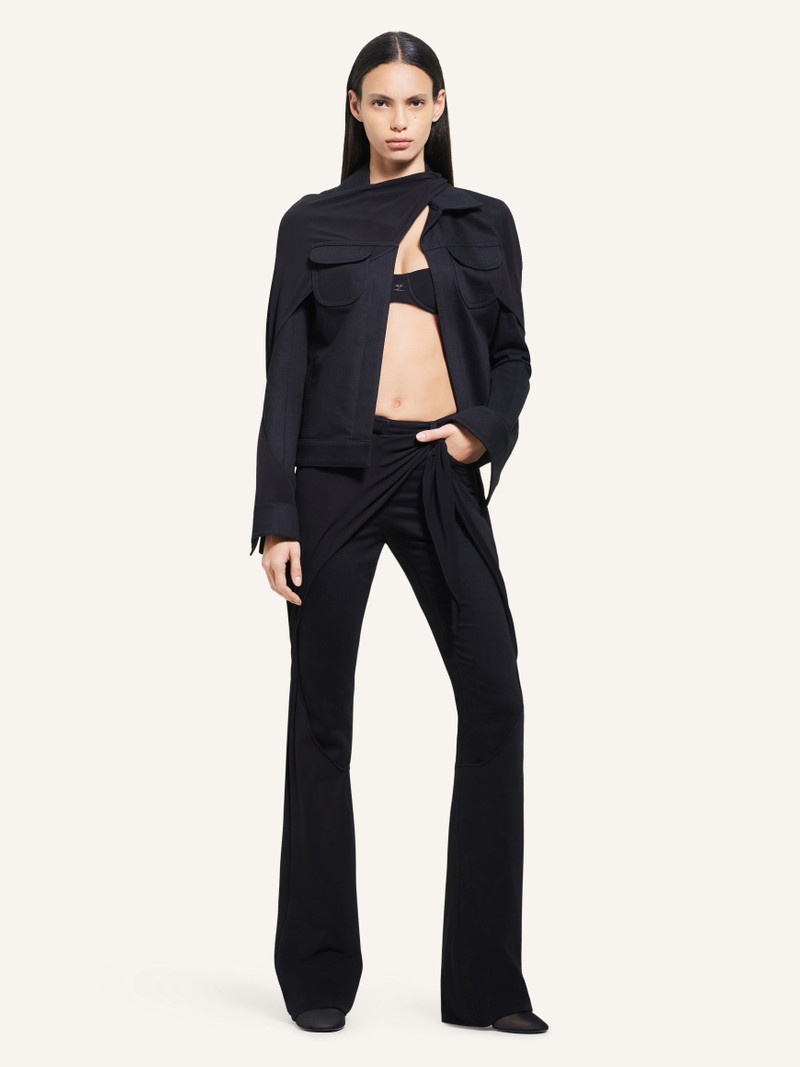 courrèges 5-POCKET DENIM PANTS WITH DRAPÉ outlook