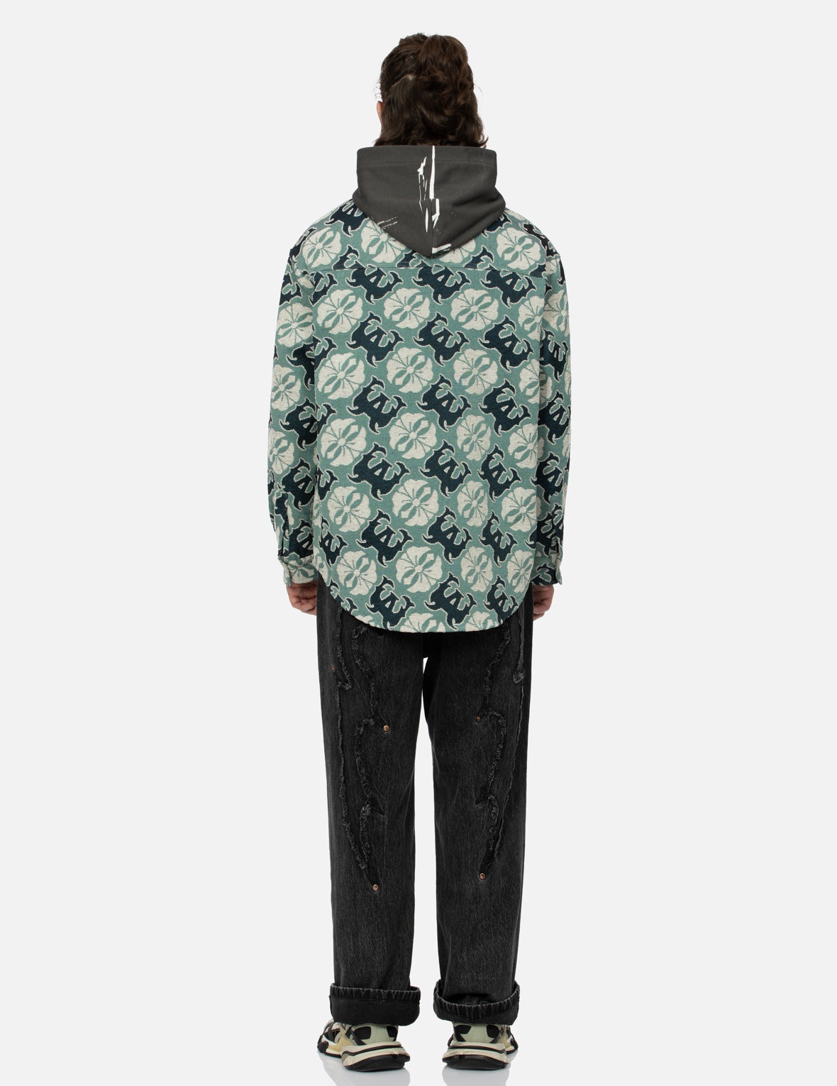 ALLOVER KAMON AND LOGO JACQUARD REGULAR FIT TAPESTRY JACKET - 6