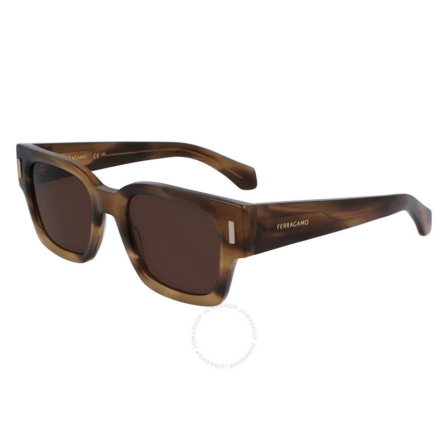Ferragamo Brown Square Men's Sunglasses SF2010S 319 52 - 1